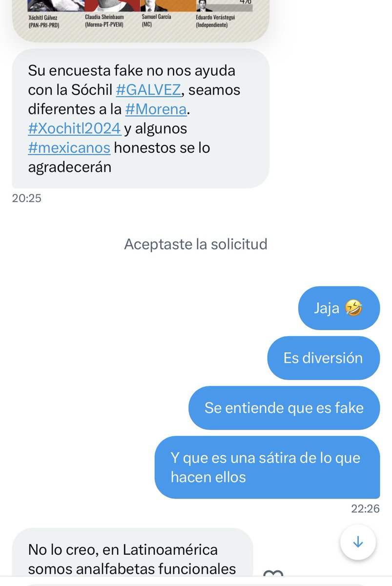 Relájense un chingo… 
Puse que era una encuesta que yo le hice al pueblo y no soy medio de comunicación.