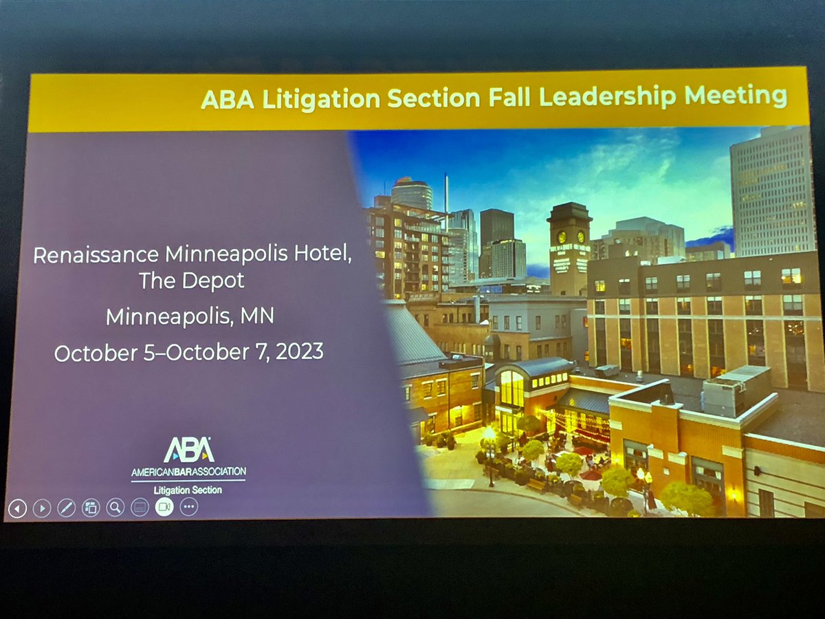 PGVanceII's tweet photo. Getting started here in Minneapolis for the @ABALitigation Fall Leadership Meeting with a panel discussion on the prosecution of those responsible for the murder of George Floyd including @AGEllison https://t.co/muv9XKzYTZ