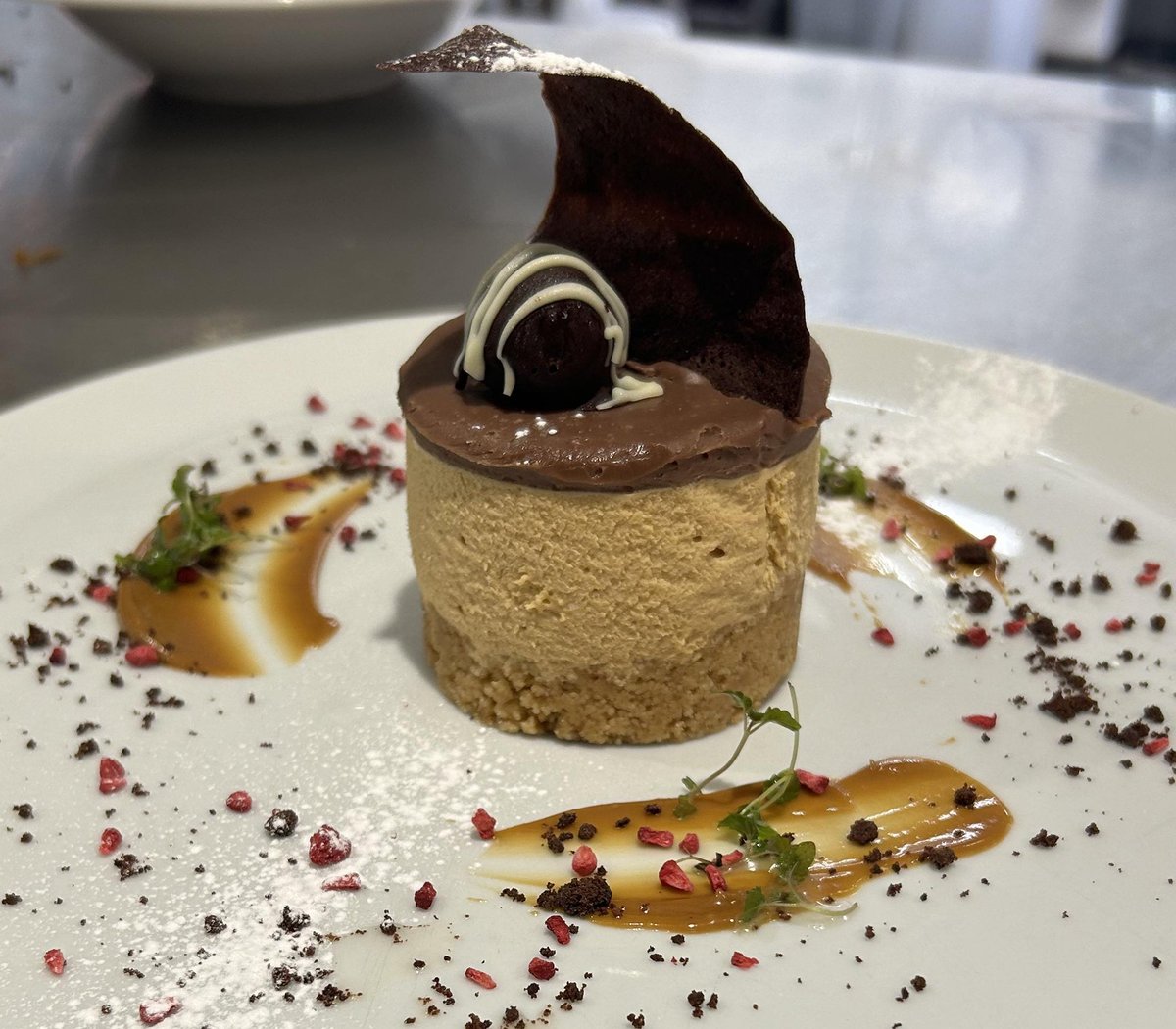 Millionaire's shortbread torte .
Fit for a billionaire!! 
All our desserts are homemade with the finest ingredients and pure PASSION !!