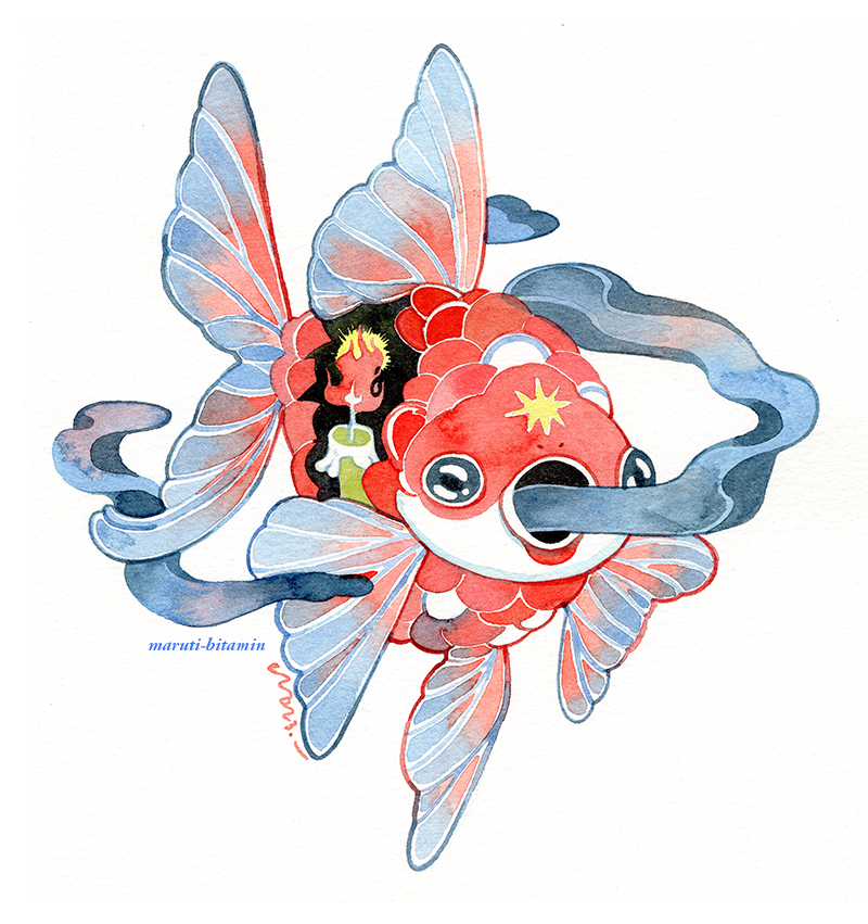 「lantern fish」|maru @ kawaiikon 832のイラスト