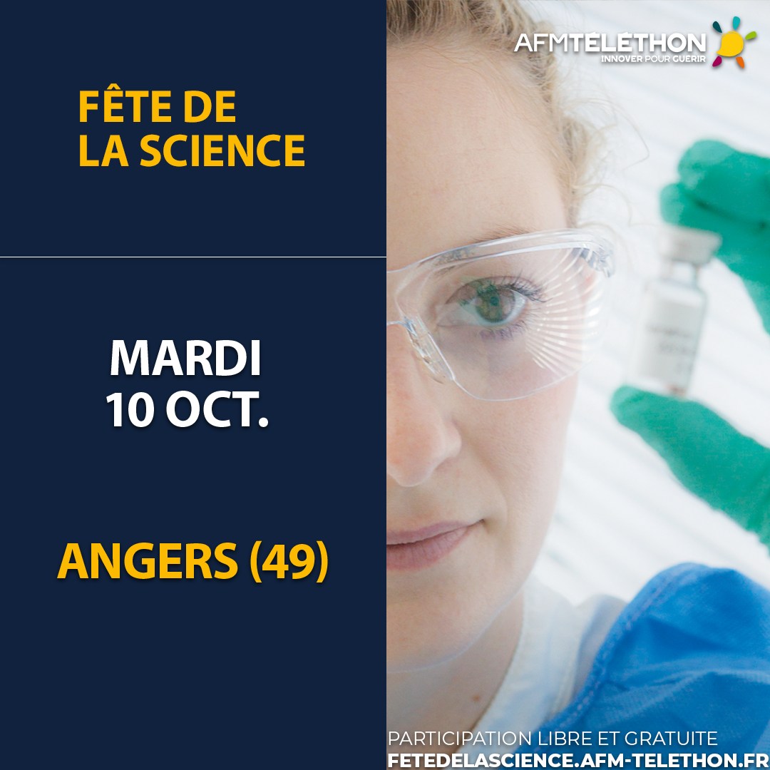 Pour la Fête de la Science, <a href="/Telethon_France/">AFM-Téléthon</a> vous propose la visite guidée du labos d'Angers soutenu par le Téléthon, n'hésitez pas à vous inscrire à la visite avec le Pr Procaccio, pour mieux comprendre les mitochondries RDV à Angers le 10/10
 bit.ly/FDS-2023-Angers