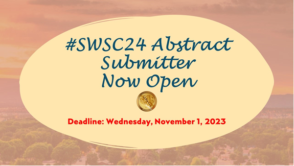 Submit original work & be featured at #SWSC24! abstractscorecard.com/cfp/submit/log…