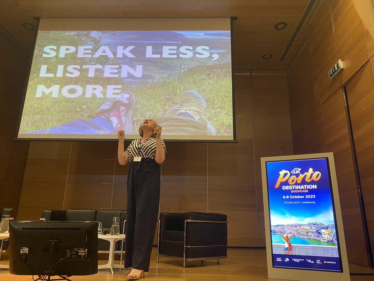 Great advice from ⁦<a href="/Debbeedale/">Debbee Dale</a>⁩ #cliaporto23 #conference ⁦@CLIAUK⁩ #liveinthemoment #lovecruise