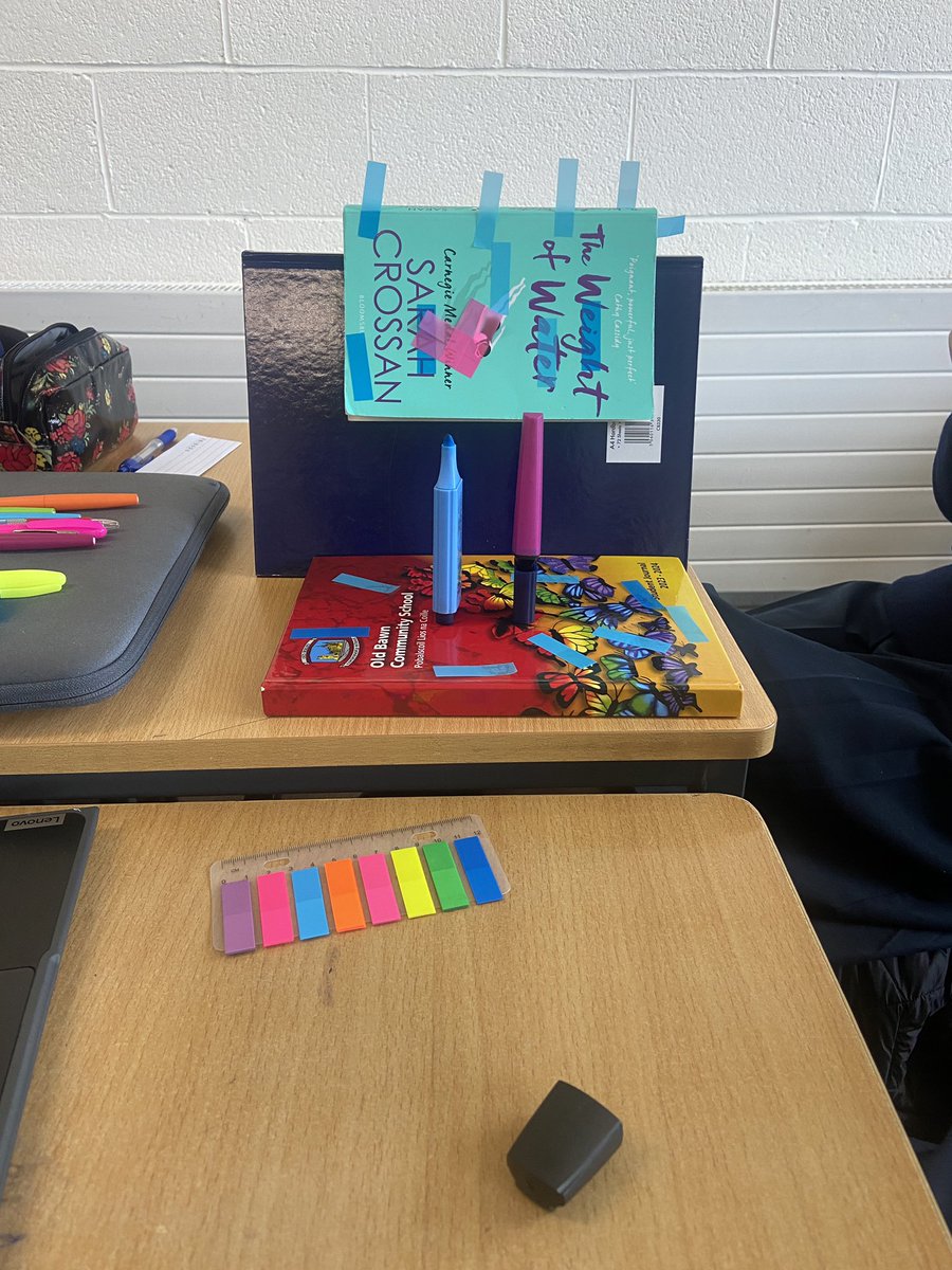 _ShannonPower's tweet photo. Another Magenta moment today! Asked students to use only the materials on their desks to replicate what they could visualise after reading a chapter of our novel! After a few bewildering looks, they soon found their imaginations flying!! @MikeHughesETS @OldBawnCS https://t.co/RcKN1Kyv6u