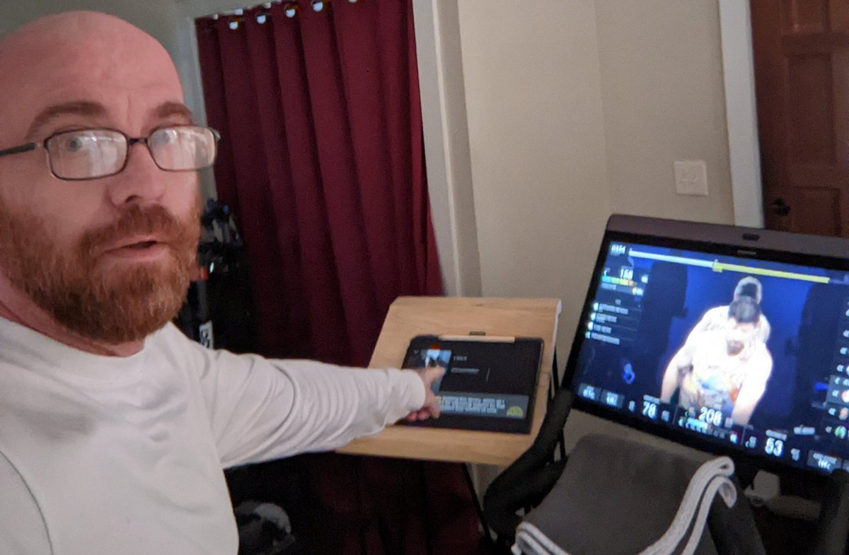 mojoelogic's tweet image. Just attending @PyGotham on the iPad and waiting for @katalyst_katt to join me on @onepeloton with @jasminepvodev