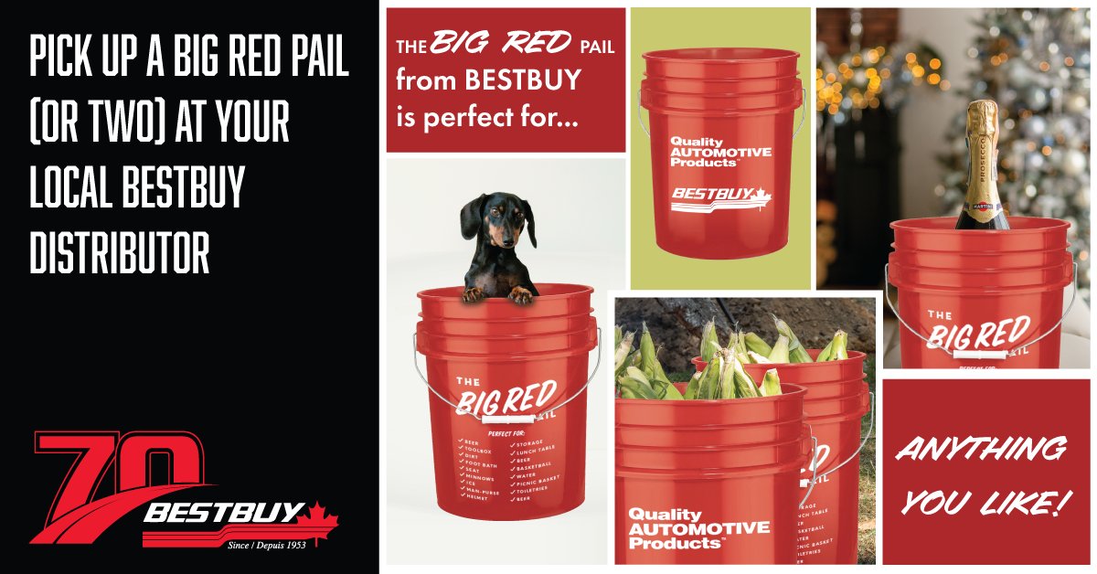 BestbuyDist's tweet photo. This might be the handiest tool in the shed!
Plus, it’s Eco-friendly – buy it once and use it forever!
This pail can handle heavy-duty tasks and is constructed with Food-Safe material.

Proudly made in Canada
*Available at participating Bestbuy Distributors locations. https://t.co/OEFQ2JXX3U