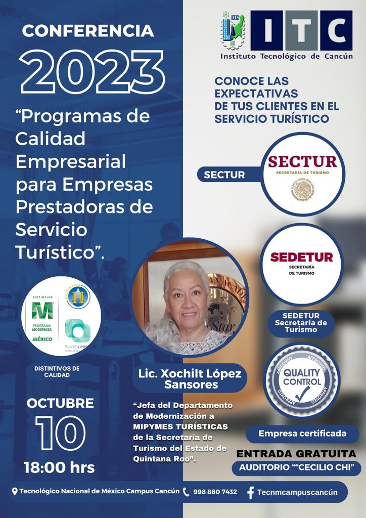 <a href="/mapachestec/">@MAPACHESTec</a> <a href="/LoriaNaidelyn/">Naidelyn Loria</a> <a href="/dafnheed/">Dafnhee del carmen</a> <a href="/DianaEstefanaC6/">Diana Estefanía Coronado Ruíz</a> <a href="/loriaedilbertoo/">Edy Loria</a> <a href="/RebecaTem/">Rebeca</a> <a href="/AmilcarLopezNoh/">Amilcar López Noh</a> <a href="/nellymercedes5/">Nelly Aguiar</a> Bajo el contexto del #37Aniversario del <a href="/TecNM_MX/">TecNM</a> <a href="/TecNM_Cancun/">@TecNM_Cancun</a> lo festejaremos con una Conferencia Magistral con los alumnos de Administración de la especialidad de Turismo de la asignatura #AdministraciónDeLaCalidad <a href="/nellymercedes5/">Nelly Aguiar</a>
<a href="/Oliver_mexmtz/">Oliver Diego Mex Martinez</a>
<a href="/egreteccancun/">Fundación de Egresados y Amigos del TecNM</a>
<a href="/enriqueoyromero/">Enrique Oy Romero</a>