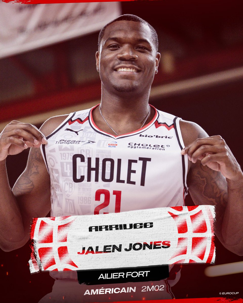 ✍️ Jalen Jones est Choletais ! 🔥

Plus d'infos 👉 bit.ly/Jalen-Jones

Bienvenue dans la #CBFAMILY Jalen ! ❤️🤍