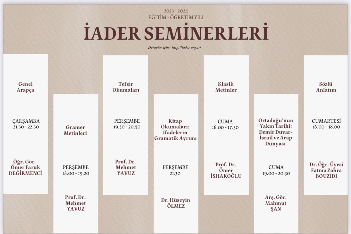 Son başvuru tarihi 11 Ekim 2023. 
Seminer başlangıç tarihi 18 Ekim 2023. 
BAŞVURU FORMU İÇİN LİNKE TIKLAYINIZ: docs.google.com/forms/d/e/1FAI…