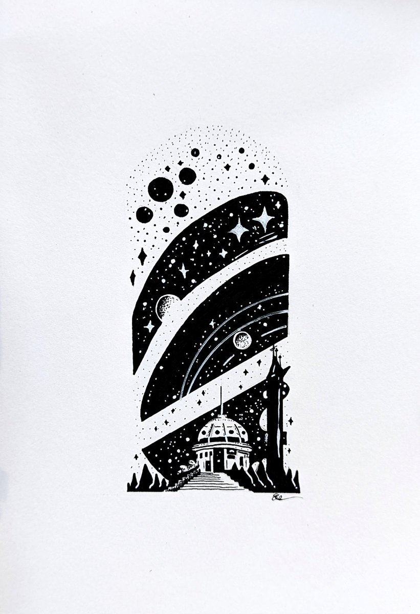 Wingria's tweet photo. @inktober Day 5 - Mapping the Stars (late sub) #inktober #inktober2023 #inktoberday5 #inktober2023day5 #inktober2023map #stars #starmap #observatory #space #spaceart https://t.co/pY1V5MfkTT