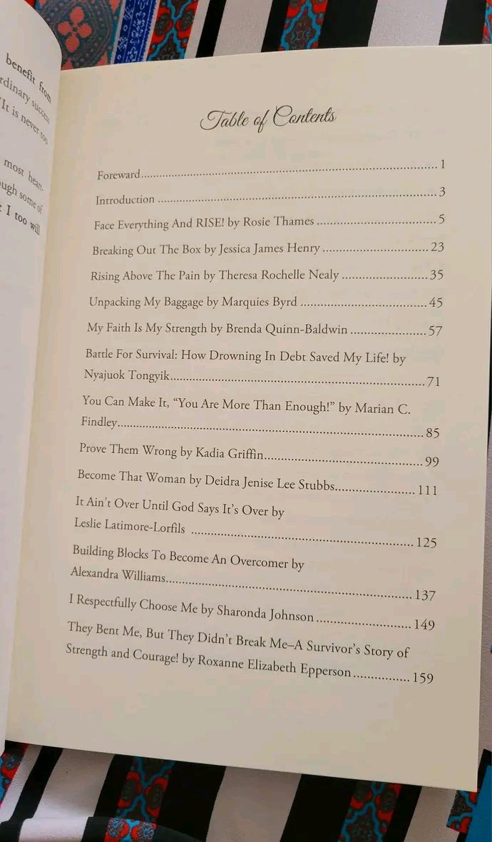 nyatongyik2021's tweet photo. My New Book is Out🙌🙌😍😍😍

Check out the different Chapters in the Book!

I wonder if there are South Sudanese women who want to do this! 

Hit me up! Your Story can be a guide to someone else life challenging journey.
Order your copy at https://t.co/aq9nvHDkkq
#Iamnyatongyik https://t.co/dUPELs4r0f