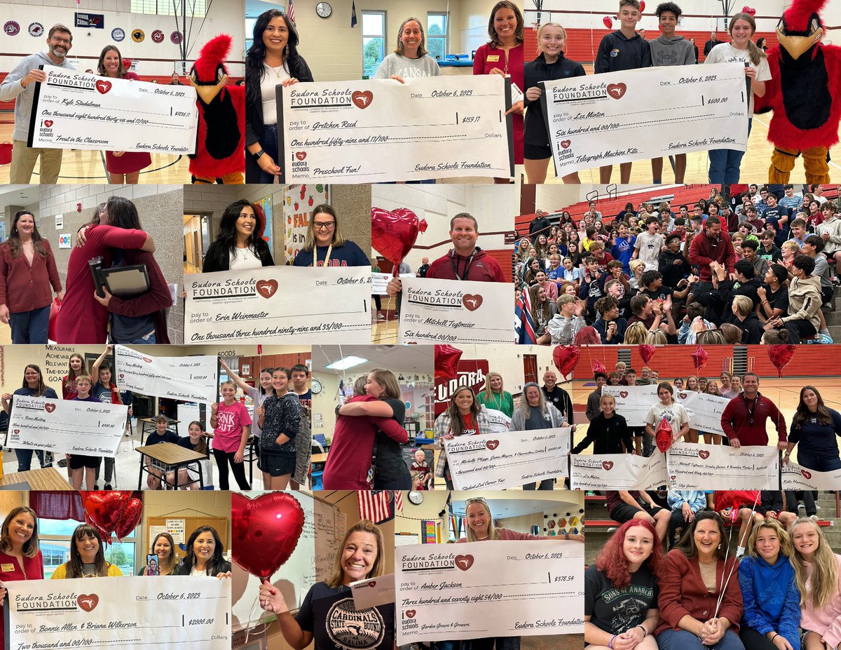 Today was exhilarating as we distributed classroom grants thanks to @491Foundation! This year, 29 grants totaling $34,000 were awarded! We can't wait to see the incredible impact they'll make in our classrooms! #EudoraProud
