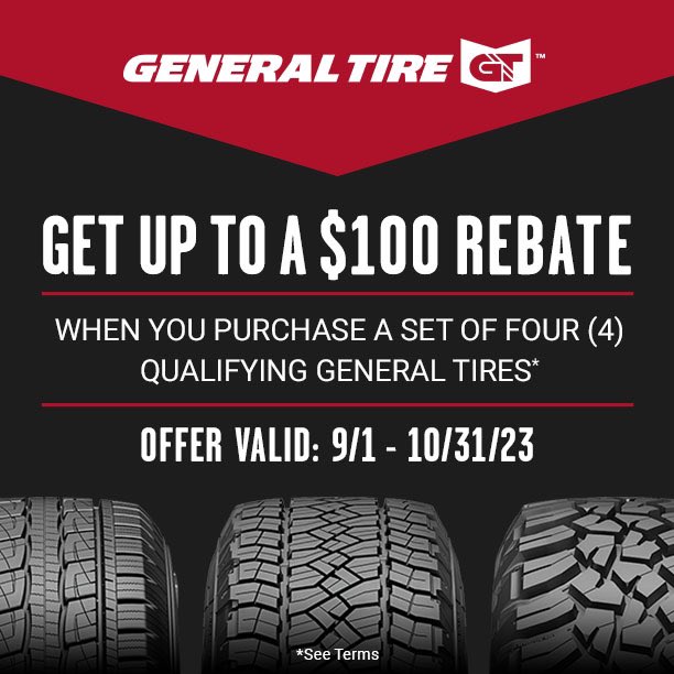 BAM! @GeneralTire is dropping the best deals of the year. Now through the end of the month save up to $100 on a set of #GeneralTire. Hit the link for more! #GTandBeaver #GTDelivers
 
bit.ly/3Yx4vVn