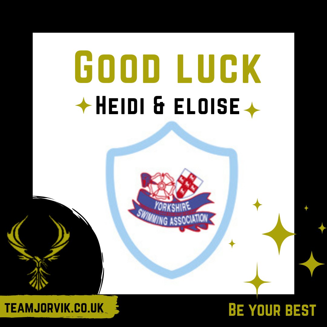 Congratulations to Team Jorvik's Heidi &amp; Eloise, who successfully qualified to compete at the Upper Age Group Yorkshire Swimming Championships this weekend. 💪
🖤 Heidi - 100m Backstroke 🏊🏼
🧡 Eloise - 50m Breaststroke &amp; 100m Breaststroke 🏊🏼
Good luck, Heid &amp; Eloise! 🌟