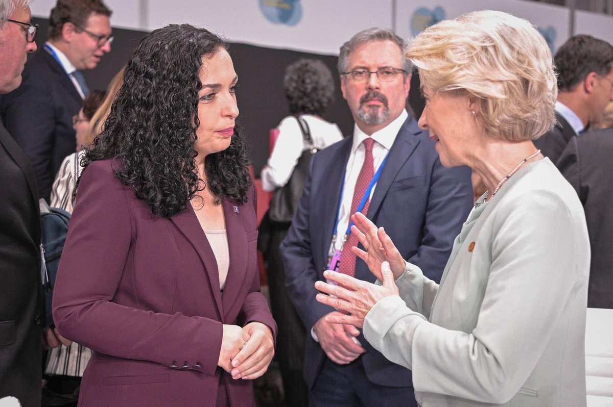 Always good to encounter <a href="/EU_Commission/">European Commission</a> President <a href="/vonderleyen/">Ursula von der Leyen</a>.

Kosovo needs the support of the European Commission more than ever, while we’re facing unprecedented challenges. 🇽🇰🇪🇺