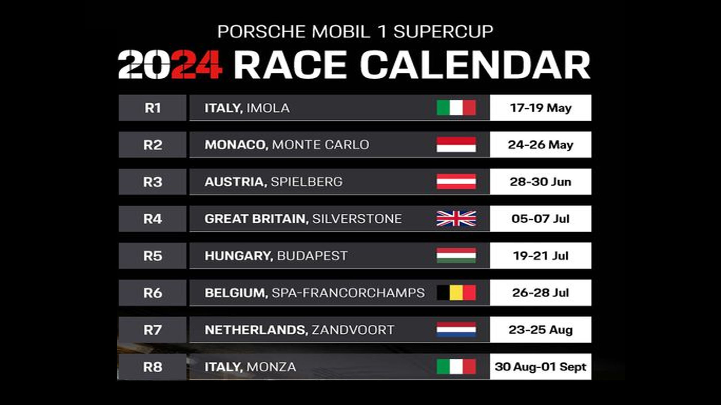Calendrier Porsche Supercup 2025 Fayre Jenilee