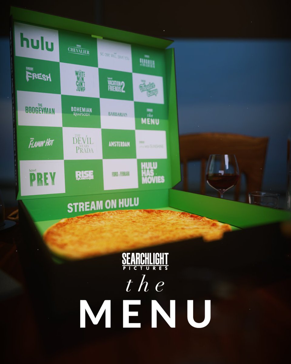hulu's tweet image. On The Menu tonight? Whatever your heart desires. We’re partnering with @GoFooji for your chance to win a $25 Postmates gift card! 

Reply to this tweet with #HuluHasMovies + #Sweepstakes to enter in. Stream #TheMenu now on Hulu! 

NO PURCH NEC. Void Where Prohibited. While…