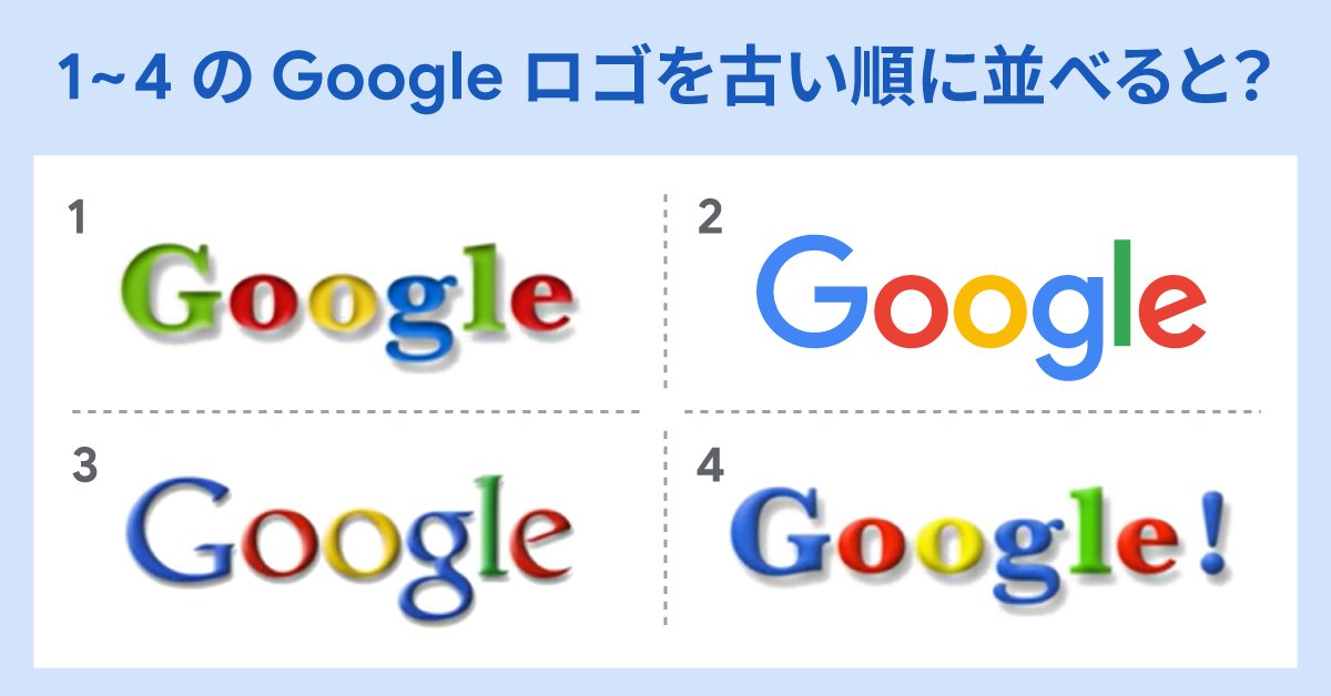問題】Google ロゴを古い順に並べてください。 正解はコメントでお答え