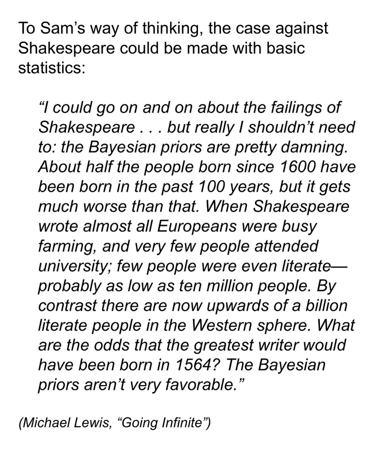 The reason SBF is in prison is because he's not even half as smart as he thinks he is

Exhibit 931: SBF on Shakespeare