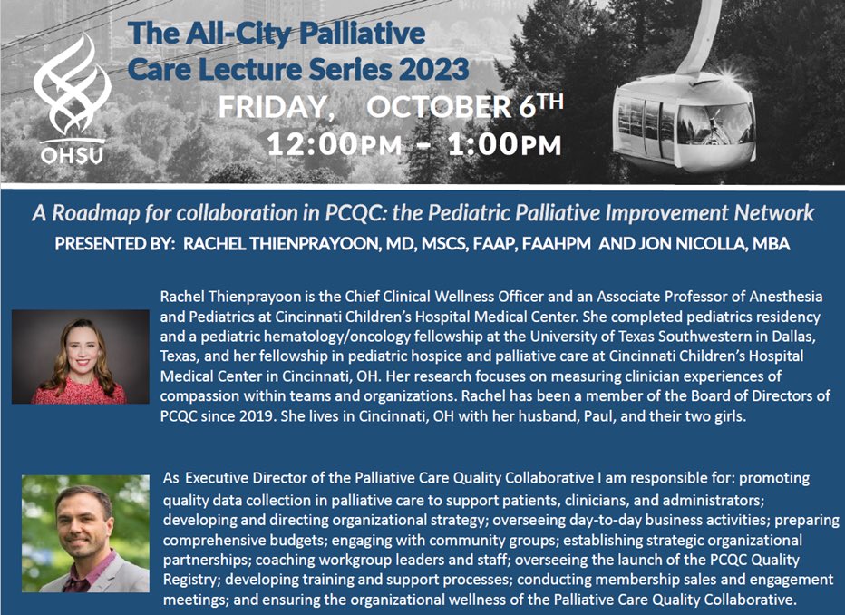 Thank you to @RThienprayoon & Jon Nicolla for speaking at the All City #PalliativeCare Lecture Series on the “Pediatric Palliative Improvement Network.” #hapc #HPM