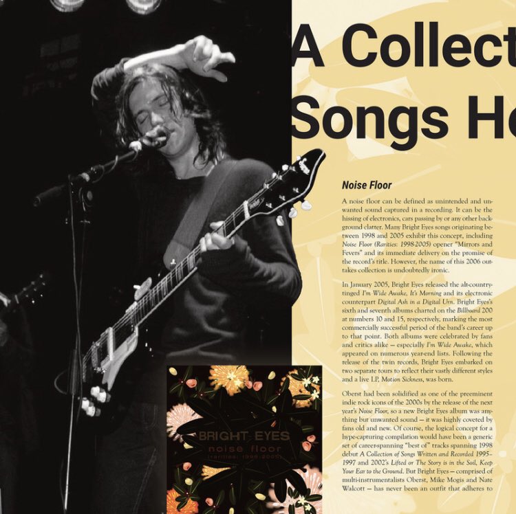 I got to write about @brighteyesband for the @BandboxVinyl release of Noise Floor. Grab a copy from their site. (The zine comes with any of the Bright Eyes releases).