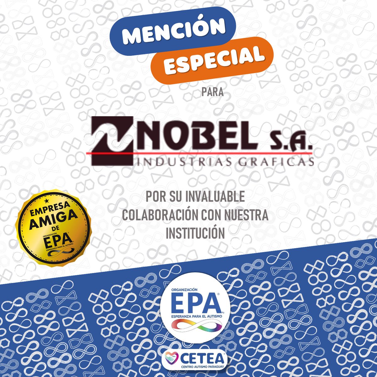 Expresamos nuestro sincero agradecimiento a Nobel Industrias Gráficas S.A. por su invaluable ayuda y permanente predisposición durante estos 14 años con EPA Paraguay.