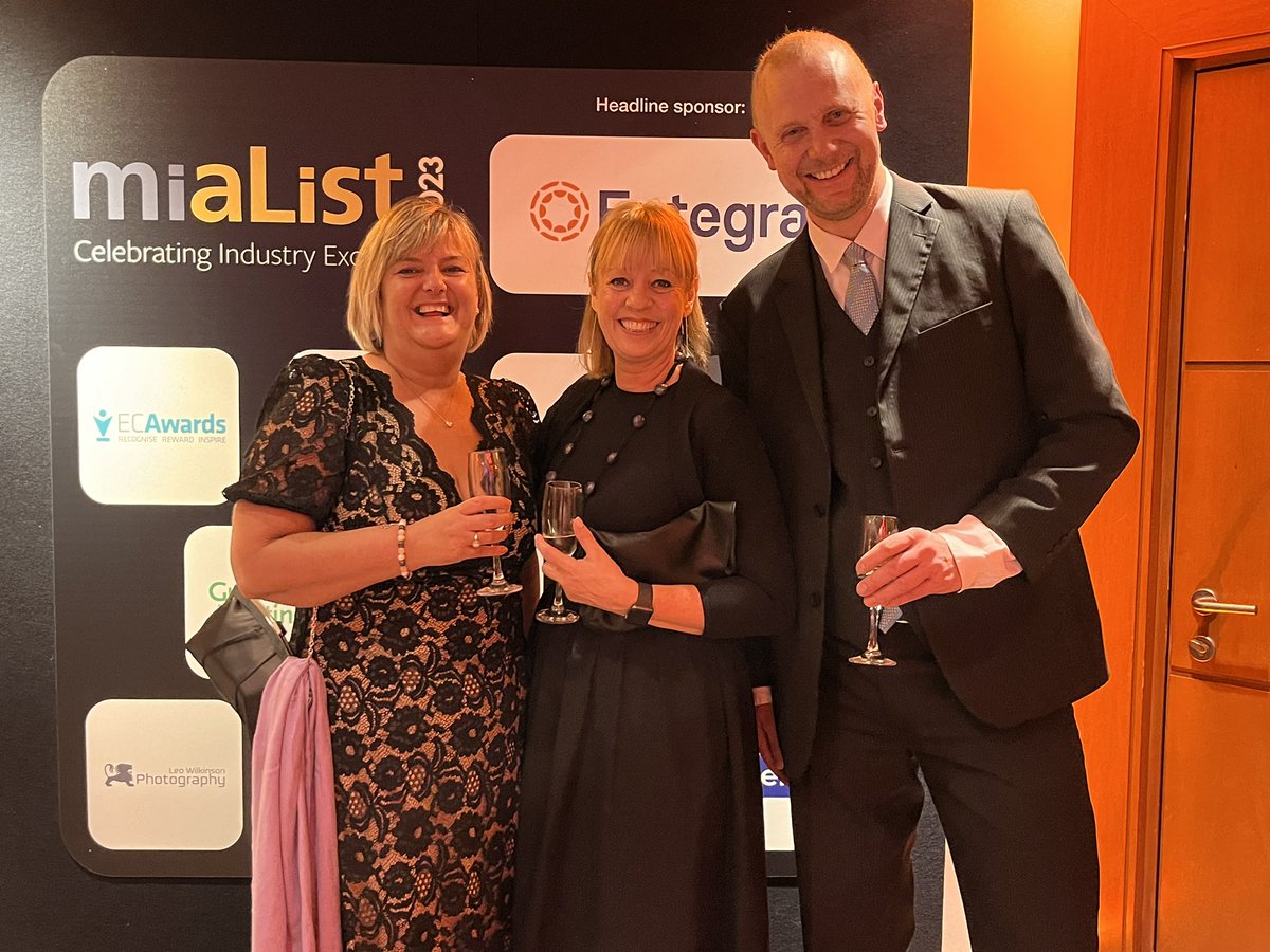 Justine, Max and me at MiaList Awards 2023 - Warwick Conferences are up for best Events and Operations Team - wish us luck  #miaList