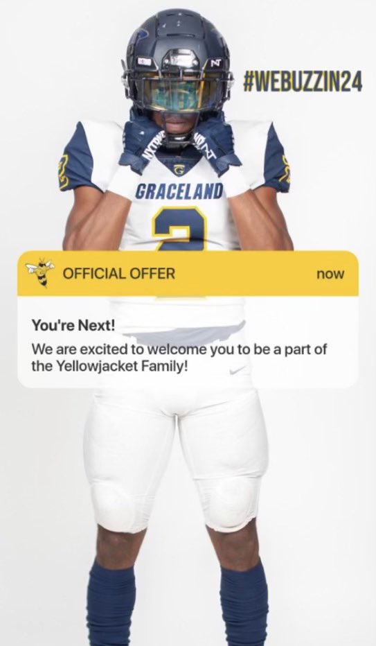 Sanders Foreman (@foremansanders) on Twitter photo I’m blessed & honored to receive an offer from <a href="/GracelandFB/">Graceland Football</a>
Thank you <a href="/4thQtMentality/">𝐂𝐨𝐚𝐜𝐡 𝐅𝐮𝐬𝐞</a>
#WeBuzzin24 🐝
#OnlyTheTough 💙💛
<a href="/adamgorney/">Adam Gorney</a> @SWiltfong247 <a href="/ChadSimmons_/">ChadSimmons</a> <a href="/CoachReedLive/">Carl Reed Jr.</a> <a href="/FbIberia/">Acadiana Area FB Recruiting</a> <a href="/DemetricDWarren/">Demetric D. Warren</a> <a href="/Jeff_XOS/">Jeff Martin - Catapult</a> <a href="/TheUCReport/">Billy Tucker</a> <a href="/samspiegs/">Sam Spiegelman</a>
#Boot2Iowa I’m blessed & honored to receive an offer from <a href="/GracelandFB/">Graceland Football</a>
Thank you <a href="/4thQtMentality/">𝐂𝐨𝐚𝐜𝐡 𝐅𝐮𝐬𝐞</a>
#WeBuzzin24 🐝
#OnlyTheTough 💙💛
<a href="/adamgorney/">Adam Gorney</a> @SWiltfong247 <a href="/ChadSimmons_/">ChadSimmons</a> <a href="/CoachReedLive/">Carl Reed Jr.</a> <a href="/FbIberia/">Acadiana Area FB Recruiting</a> <a href="/DemetricDWarren/">Demetric D. Warren</a> <a href="/Jeff_XOS/">Jeff Martin - Catapult</a> <a href="/TheUCReport/">Billy Tucker</a> <a href="/samspiegs/">Sam Spiegelman</a>
#Boot2Iowa