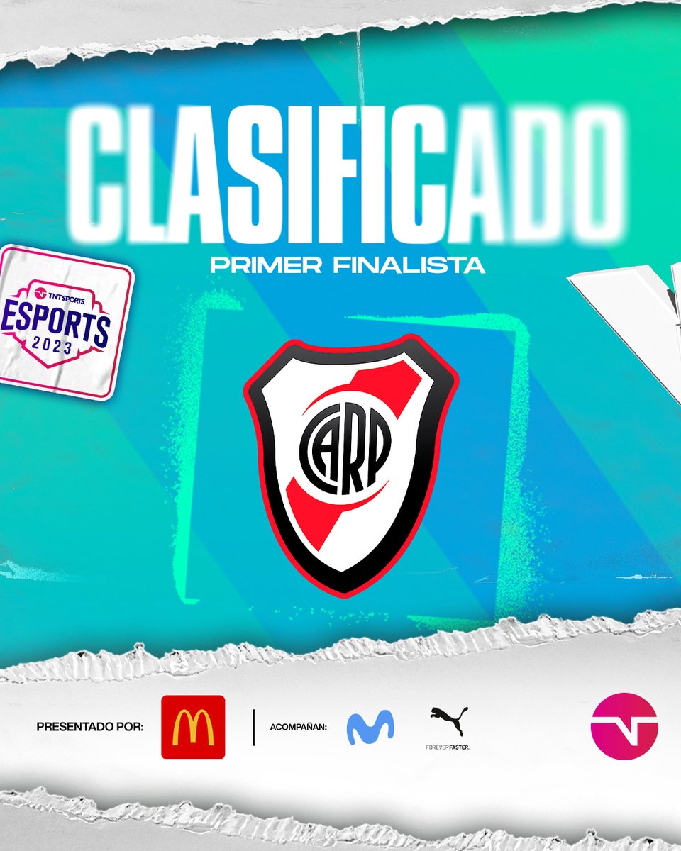 TNTSportsAR's tweet photo. RIVER A LA FINAL 🏆

@RiverPlateGames clasificó a la FINAL de Counter Strike en el #CircuitoEsportsTNTSports 💣

🗓️ Octubre 13, 14, 15 y 16 en #AGS2023 🇦🇷

¿Quién será el rival del Millonario en @ArGameShow?

#McDonaldsCircuitoEsports #MovistarCircuitoEsports #PumaCircuitoEsports https://t.co/Jh8nNUK7Iq