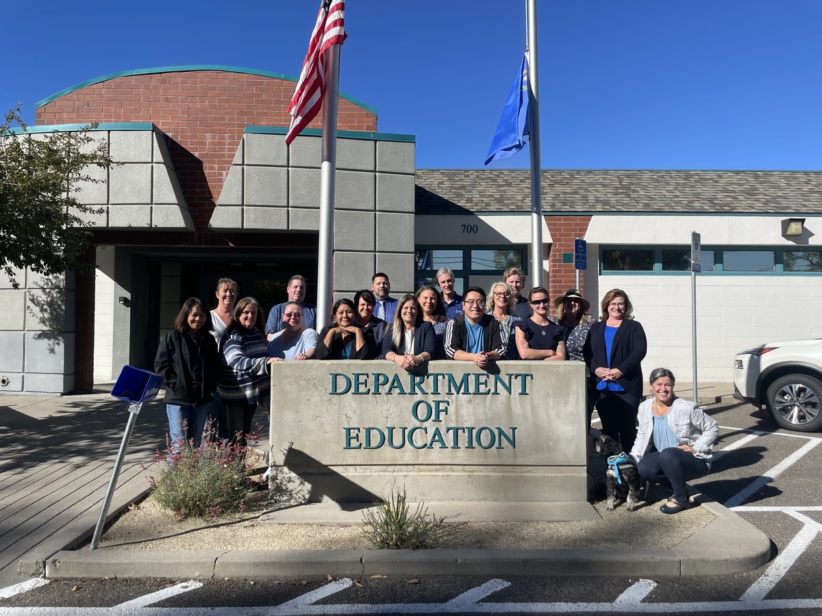 NvstateED's tweet photo. The Nevada Department of Education's Northern and Southern offices got their blue on for Week of Respect. We love to celebrate #NVWeekofRespect πππ https://t.co/uRGuORmSvq