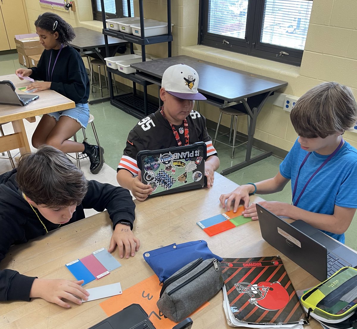 HardingSTEM's tweet photo. @HINeSMnSTEM @LkwdGarfield What a coincidence! 😉 @LkwdHarding 7th graders were busy doing the same! https://t.co/cS6oh8XAt9