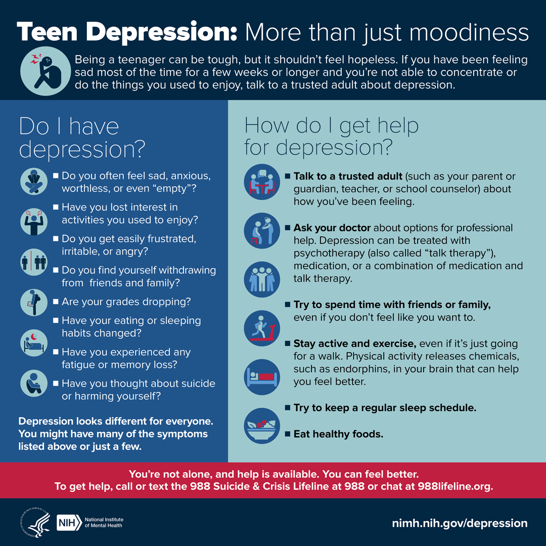 #DepressionScreeningDay Being a teenager can be tough, but it shouldn’t feel hopeless. Check your symptoms, and find out what you can do if you think you might have depression. go.usa.gov/xFWnV #shareNIMH