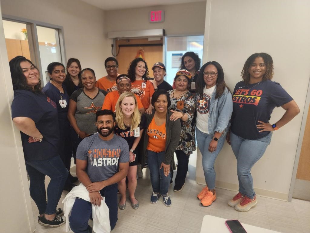 Baylor College of Medicine folks are having a fun Friday supporting the @astros as they enter the division playoffs! Click through to see Baylor's team spirit! bit.ly/45mbbHS