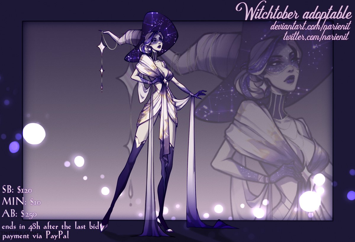 narienit's tweet photo. ~star witch~
she doesn't make stars, SHE is the star...
β¨
SB: 120$
MIN: 10$
AB: 250$
β¨
PayPal, Payoneer or privatbank
Please bid below if interested
β¨
Ends in 48 hours after the last bid~
#narienwitch π #Inktober #witchtober #witchtober2023 https://t.co/9gMHYA0biC