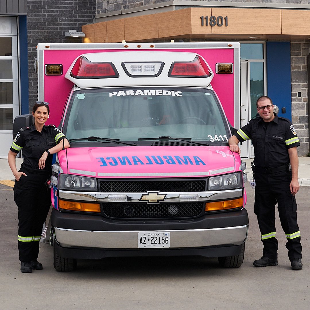 This #BreastCancerAwarenessMonth Peel Paramedics wear pink to raise awareness and pay tribute to survivors and those who have lost their lives to this disease.   Get screened. Know the signs and symptoms. Early detection is key.