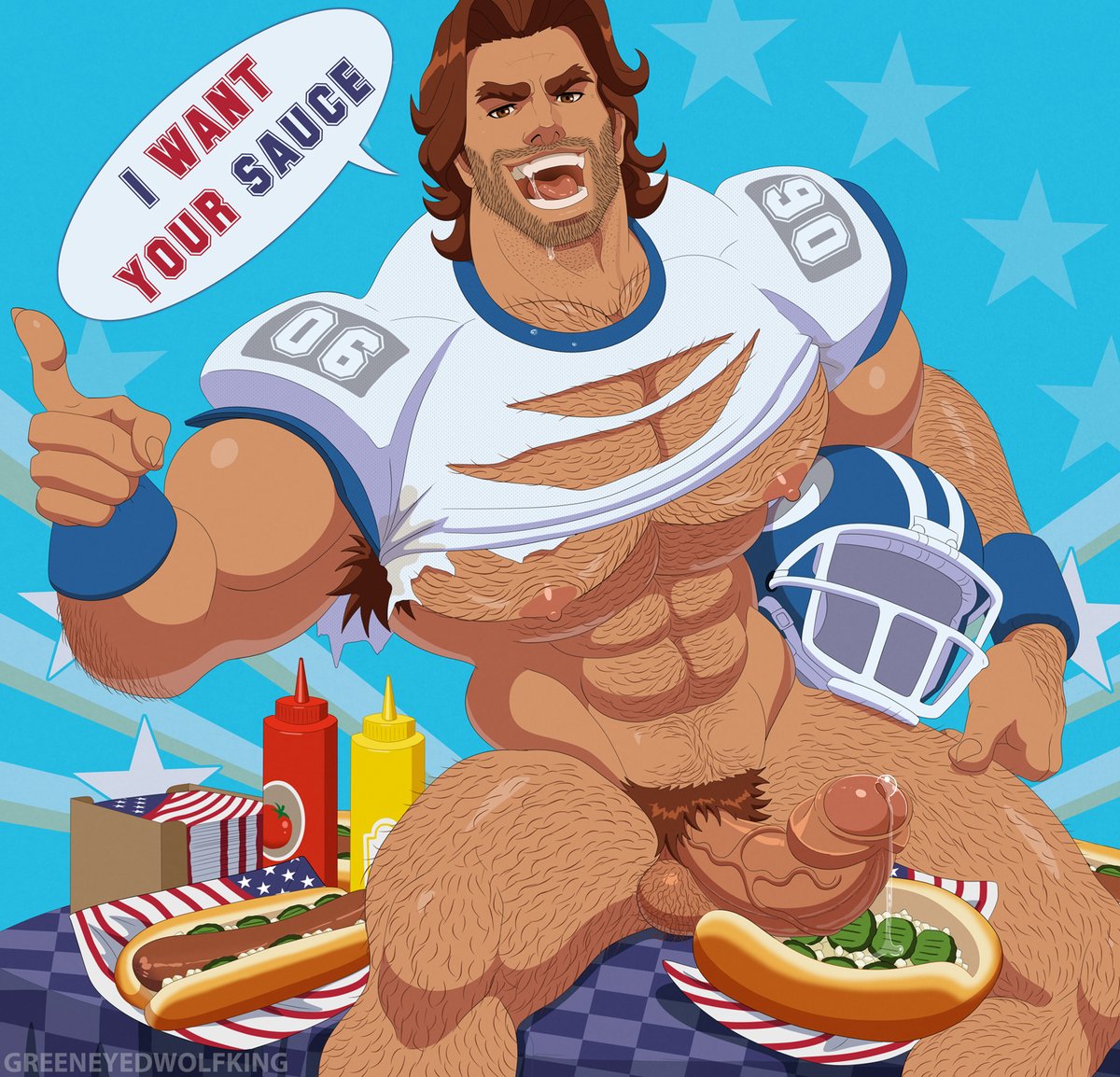 Santa Clause comes on christmas and on October 6th comes Bigby Wolf.  That's how I celebrate German-American Day. Why don't you join the  party?
Come and get a big German sausage! Super tasty with extra sauce. :P