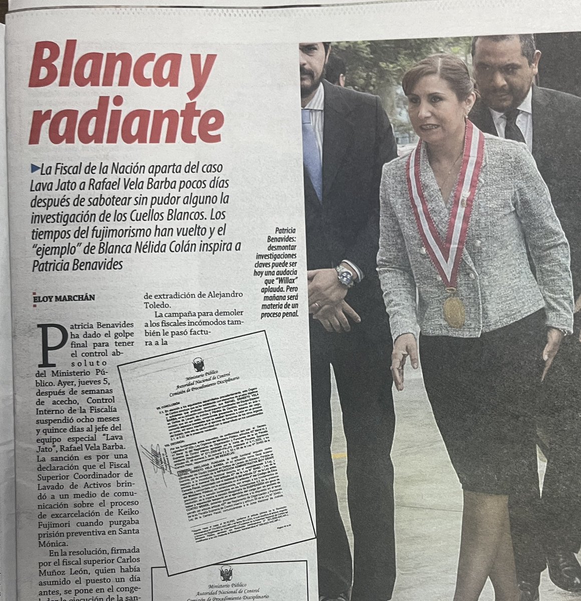 eloymarchan's tweet photo. Hoy en @ensustrece:
Patricia Benavides quiere tener el control absoluto de @FiscaliaPeru y por eso ha descabezado los equipos Cuellos Blancos y Lava Jato.
Además: al descubierto su asesor en la sombra, José Luis Hauyón, abogado del Sodalicio, Luciana León y Hernán Garrido Lecca. https://t.co/YS2DFsiakk