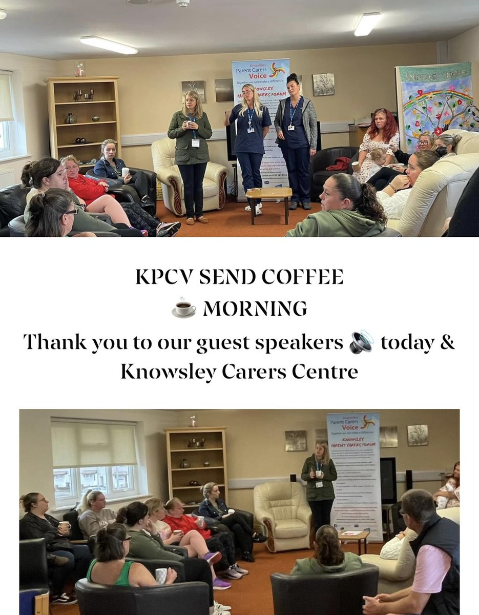 ☕️☕️☕️Another brilliant coffee morning we had on Wednesday thankyou to CAMHS, Knowsley’s ASD Specialist teacher Stephanie Hull and Knowsley’s Short breaks for coming along and talking to parents and thankyou to all the parent carers who attended 😊