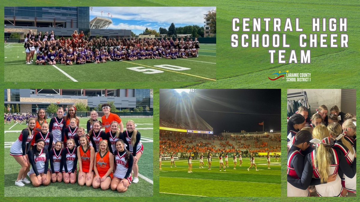 The Central High School Cheer team participated in Spirit Day at Colorado State University at the end of September. The cheer team performed at the football game half time show along with other schools from Colorado and Nebraska.