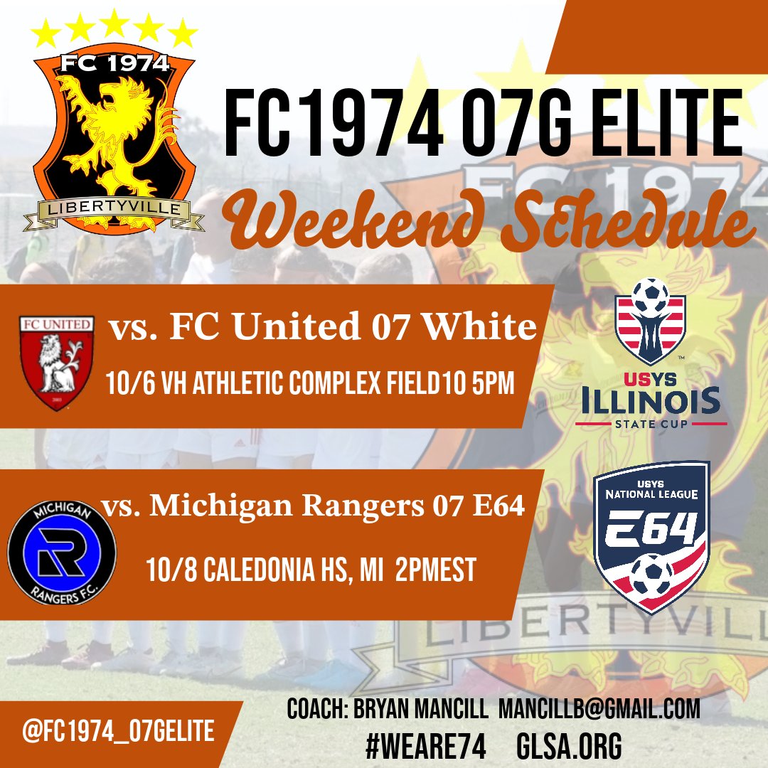Illinois State cup and <a href="/NationalLeague/">National League</a> #e64 league play in MI on tap for this weekend. Both should be great matchups. <a href="/FC1974GLSA/">GLSA FC 1974 Libertyville</a> <a href="/CoachBMancill/">Bryan Mancill</a> <a href="/ImYouthSoccer/">ECNL/GA/Recruiting/College Soccer</a> <a href="/MSU_wsoccer/">Michigan State Women's Soccer</a> <a href="/GVSUsoccer/">GVSU Soccer</a> <a href="/WMUWomensSoccer/">WMU Women's Soccer</a> <a href="/EMUSoccer/">EMU Soccer</a> <a href="/NMU_wsoccer/">NMU Women's Soccer</a> <a href="/umichwsoccer/">Michigan Women’s Soccer</a> <a href="/HopeSoccer/">Hope Women's Soccer</a> <a href="/RainaSoccer/">Raina Schmitt</a> <a href="/JohannaMSoccer/">Johanna Machado</a>