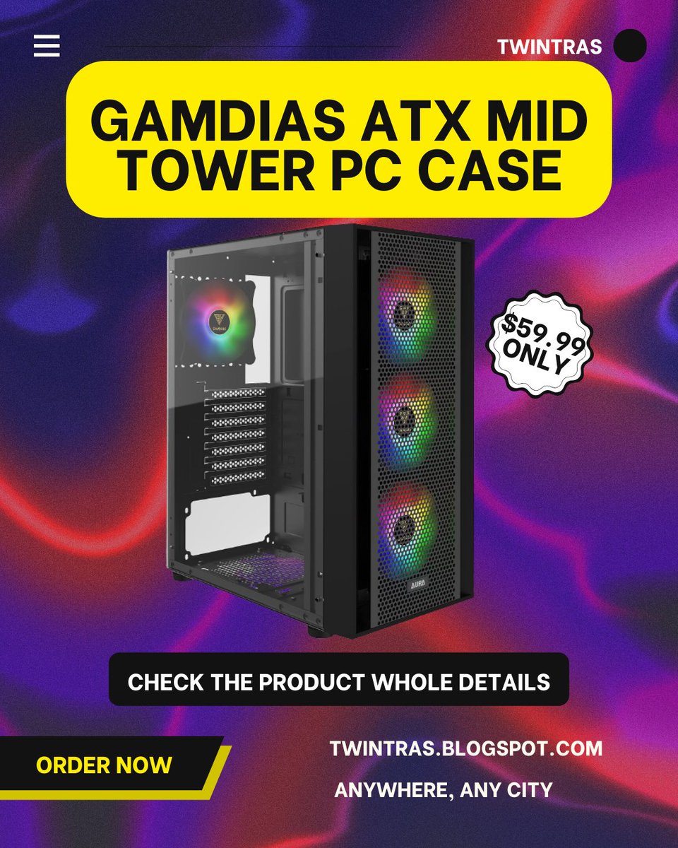 PravangkarB's tweet image. ✨ Light Up Your Gaming World! Explore the GAMDIAS ATX Mid Tower Case - Style, Performance, and RGB Magic.

taplink.cc/gamdiaspccase

Level up your gaming setup with stunning RGB lighting. 🌟🕹️ #GAMDIASMidTower #RGBMagic