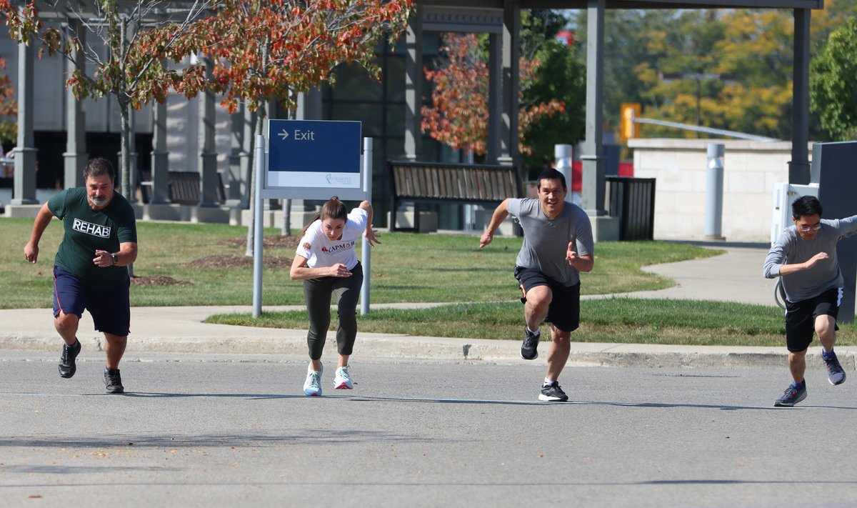 On your mark, get set, GO! 🏃‍♂️

Earlier this week, physicians in the Rehabilitation Program participated in Doc Dash, a 50 metre race in support of the Possibilities Project - a fund through our Foundation that helps rehab patients in financial need purchase assistive devices.
