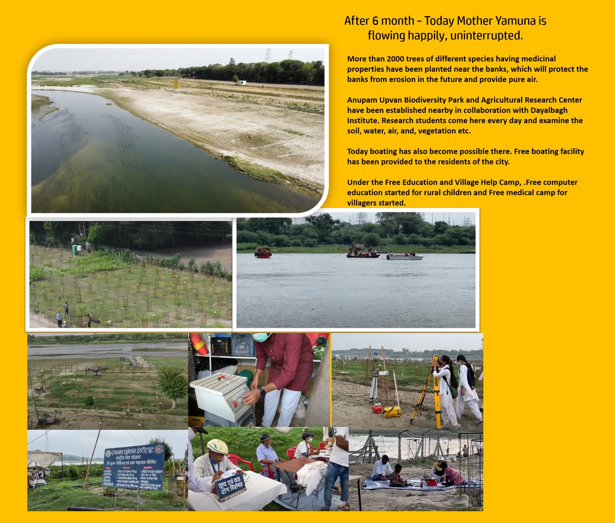 anandrathore9's tweet photo. @IndianTechGuide Sharing an example of service, cooperation, organization, dedication, and duty. Witness how Radhaswami Satsang Sabha and its members revived the ailing Yamuna river. Mere complaints and posts won't suffice; action is needed for change. https://t.co/ZDt9twrBFE