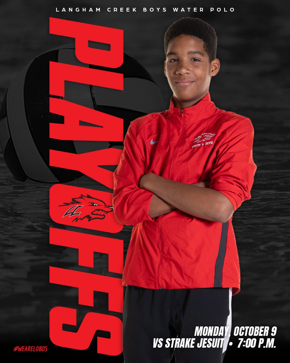 Lets Get Ready!! The Lobos are in the playoffs! Help them out and cheer them on through their playoff run starting on Monday at the CFISD Natatorium. Wear your Langham gear and get loud. <a href="/CFISDAthletics/">CFISDAthletics</a> <a href="/CFISDAquatics/">CFISD Aquatics</a> <a href="/langhamcreekhs/">Langham Creek High</a> <a href="/lchsabc/">LC Athletic Boosters</a>