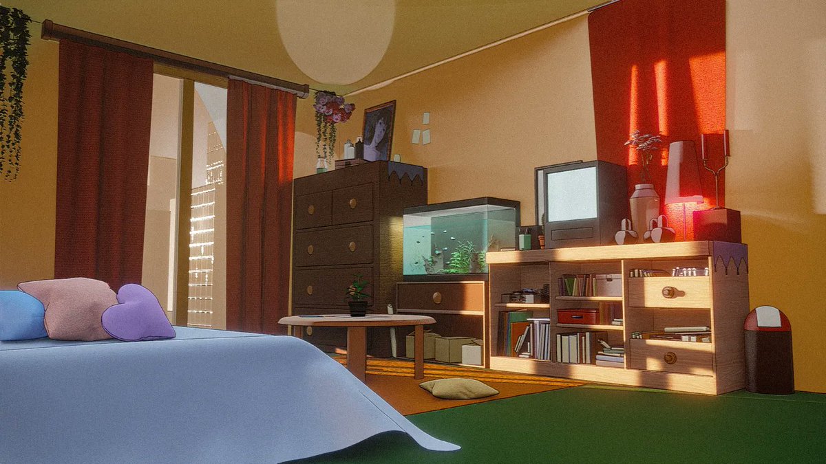 BioticBoss's tweet image. Has anyone watched PERFECT BLUE? 
I recreated Mima's Room in Blender. 

#anime #perfectblue #mimasroom #blender