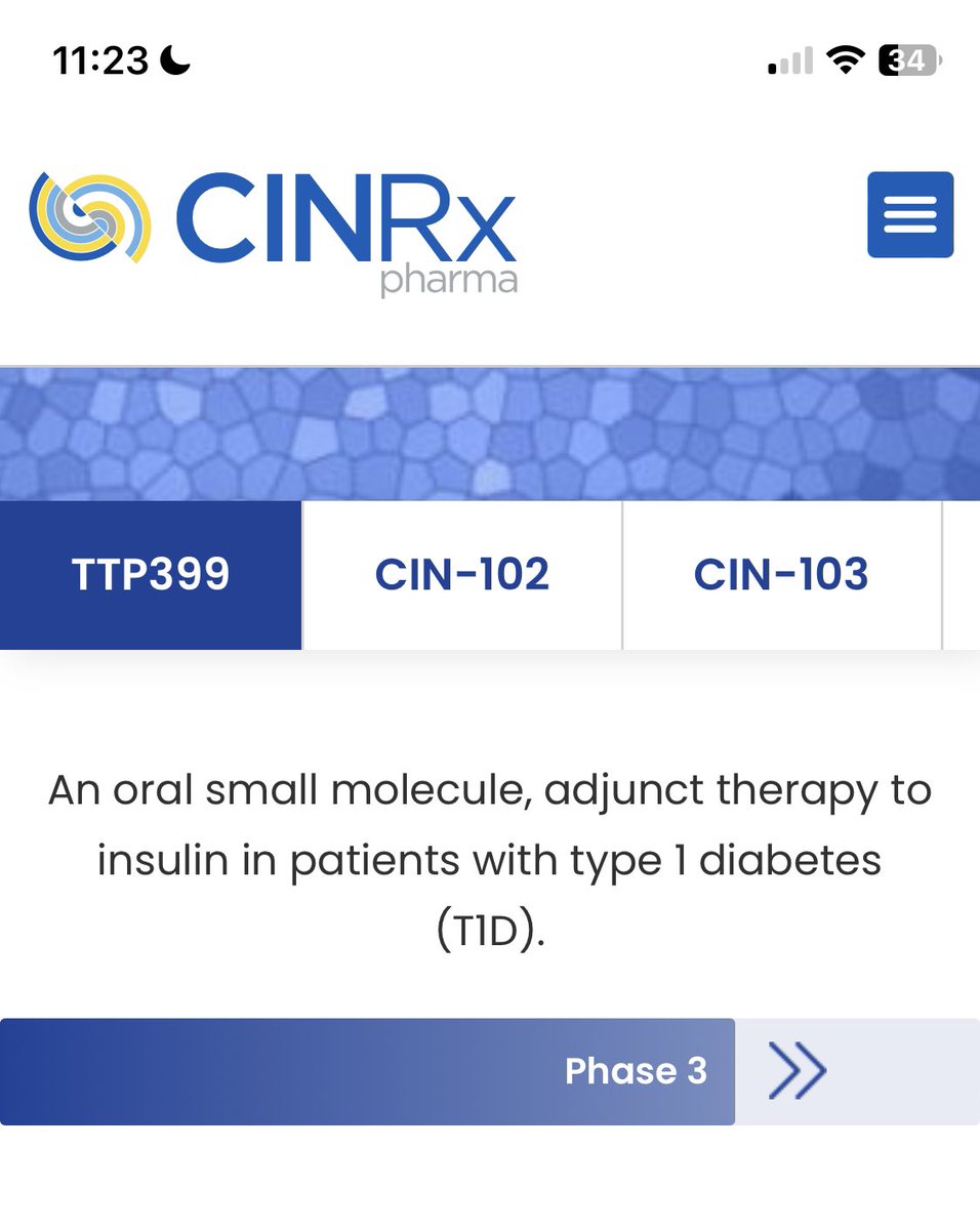 $VTVT CinRx Pharma now listed as a developer for TTP399 and on their pipeline page it says phase 3. 

Getting close…

#biotech #EASD2023 #jdrf