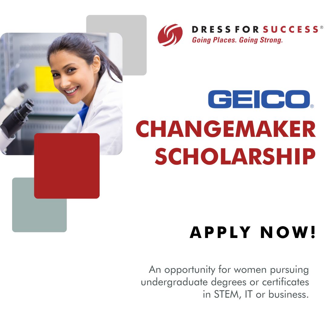 DFSSNV's tweet image. Are you pursuing a degree or certificate in STEM, IT, or business? There is still time to apply for the GEICO Changemaker Scholarship, an opportunity exclusively for the women of Dress for Success. : buff.ly/3LPPhGm 
Applications are due by Sunday, October 8th!