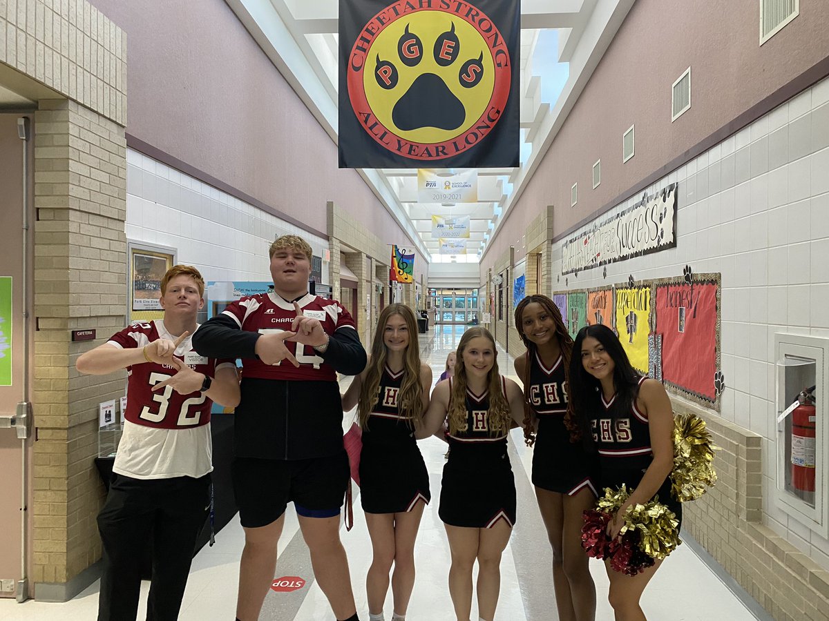 CHEETAH CHARGE UP!! Shout out to <a href="/CHSChargerFB/">Keller Central Chargers Football</a> &amp; #CHSChargerCheer for cheering up our students this Friday morning!
Ready for our <a href="/PoP4Kids_USA/">PoP4Kids_USA</a> Day of Awesome today!