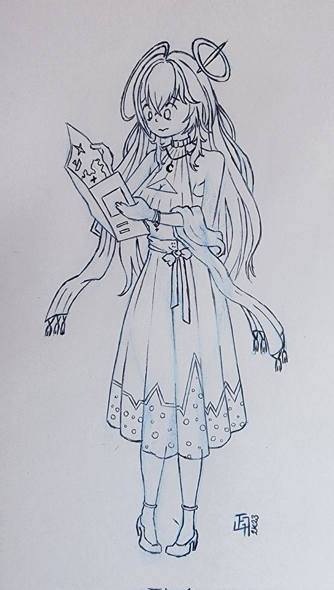 kumAkii14's tweet photo. #inktober2023 Day 5. "map"
Mui chan struggling to read a map ๐.
I wanted to properly ink the hair, but had no time, if I do, I'll post it later.
#vtuber #vtuberuprising #ใใใใใจ #Muillust https://t.co/cD22oDIHWp