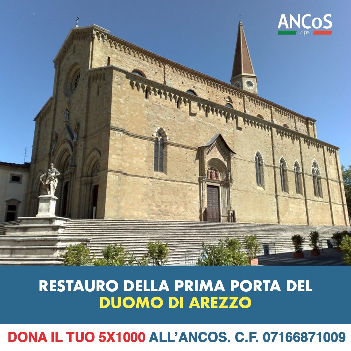 ❤️‍🩹 Grazie ai fondi del 2x1000 dell’ANCoS APS, è iniziato il lavoro di restauro del portale meridionale della Cattedrale dei Santi Pietro e Donato, tesoro artistico di Arezzo. 

Leggi di più ➡️ ancos.it/restauro-della…
